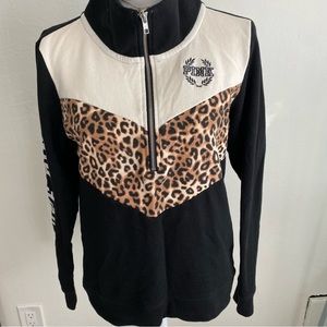 Love PINK cheetah print quarter zip up